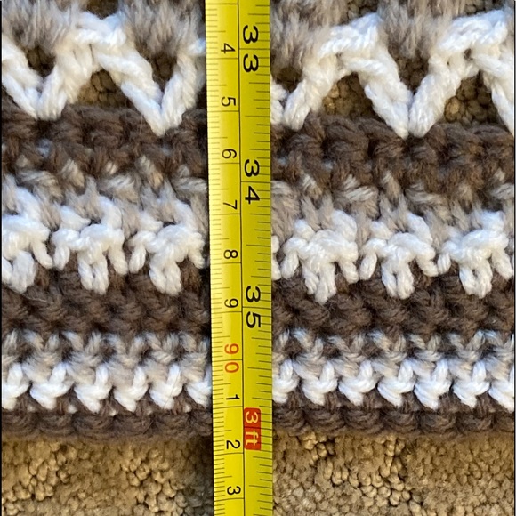 Lapghan / Baby blanket - Mocha, White, Gray - NEW - Picture 2 of 6